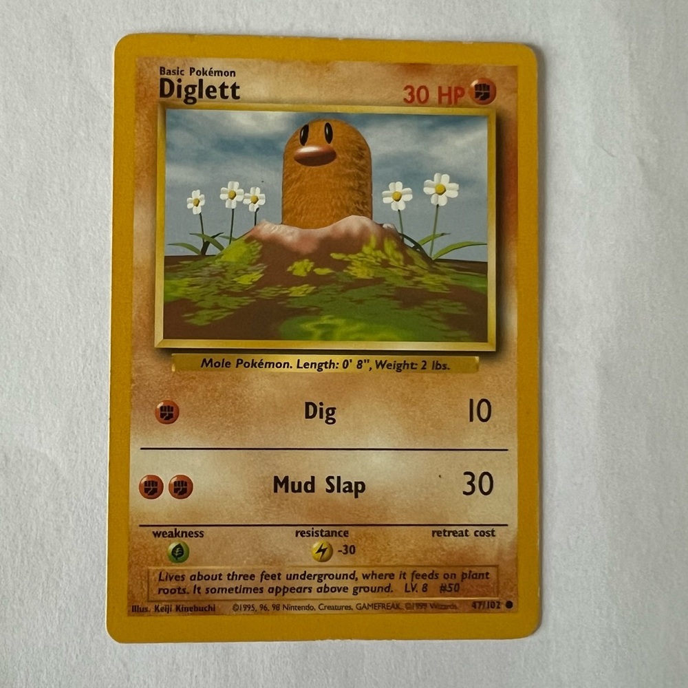 Vintage Pokemon Diglett Playing Card